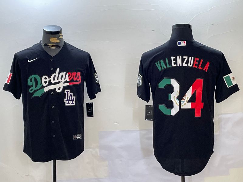 Men Los Angeles Dodgers #34 Valenzuela Black Game 2024 Nike MLB Jersey style 112015